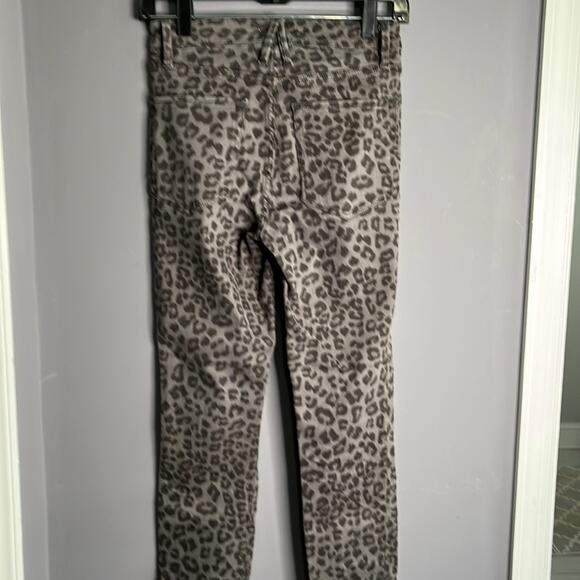 Good American Black and Gray Leopard Print Slim Mid Rise Trousers Size 2 - Picture 6 of 10